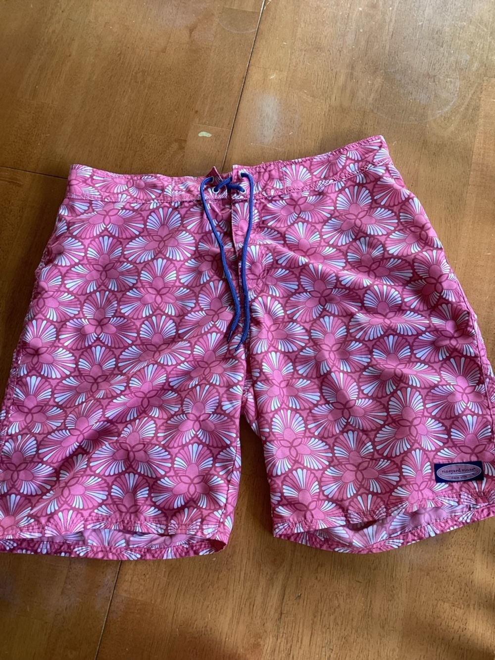 Vineyard Vines Men's Size 35 Pink Red Drawstring Swim Board Short